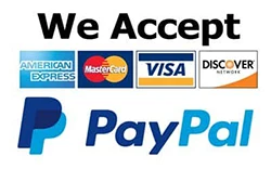 we accept PayPal and all major credit cards